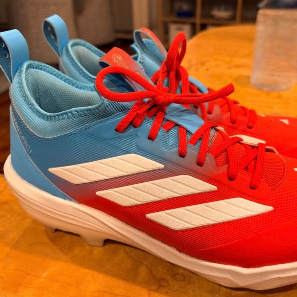 adidas Adizero Impact Candy Blue/Red TPU Baseball Cleats- Men's 11.5